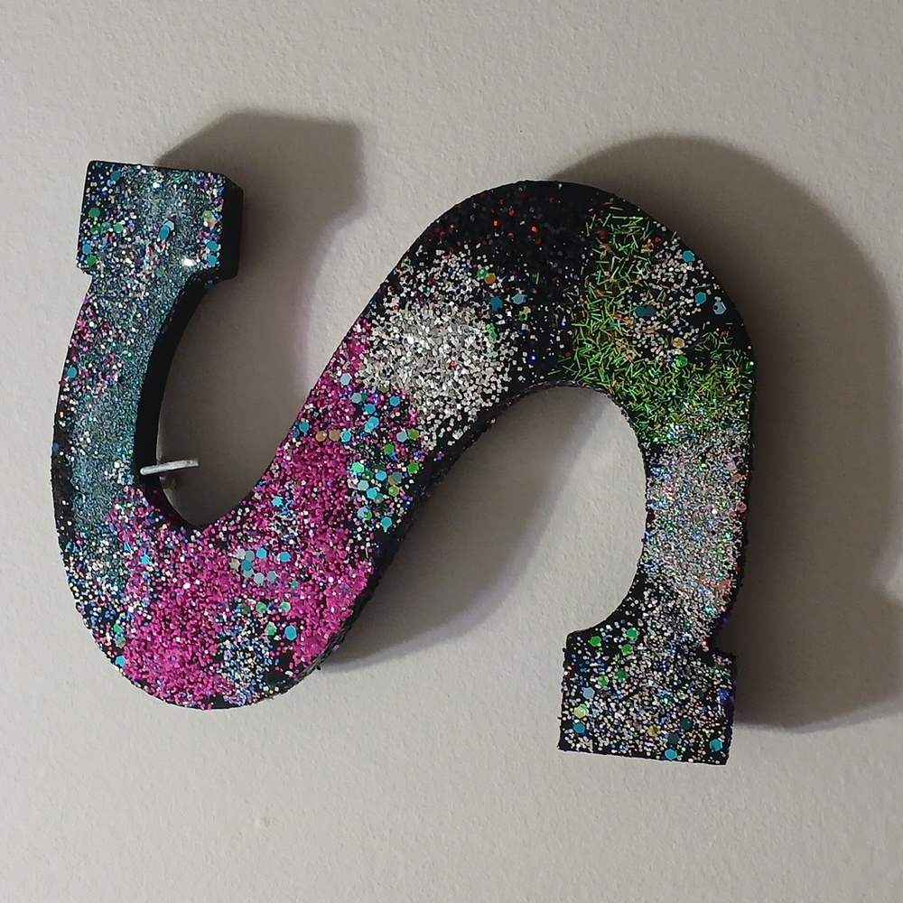 Glittery Multicolor Decorative Letter S